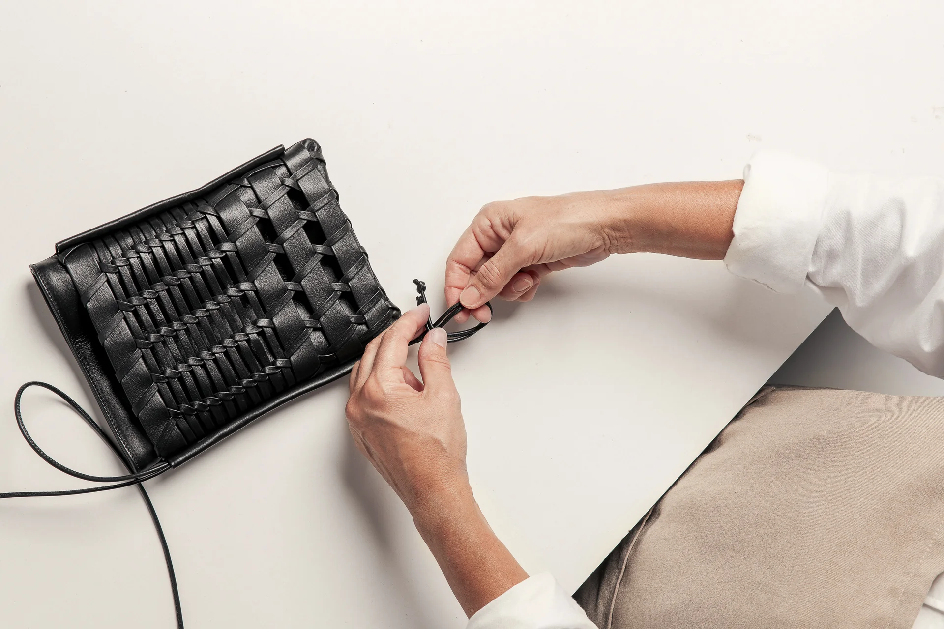 Hand finishing leather craftsmanship