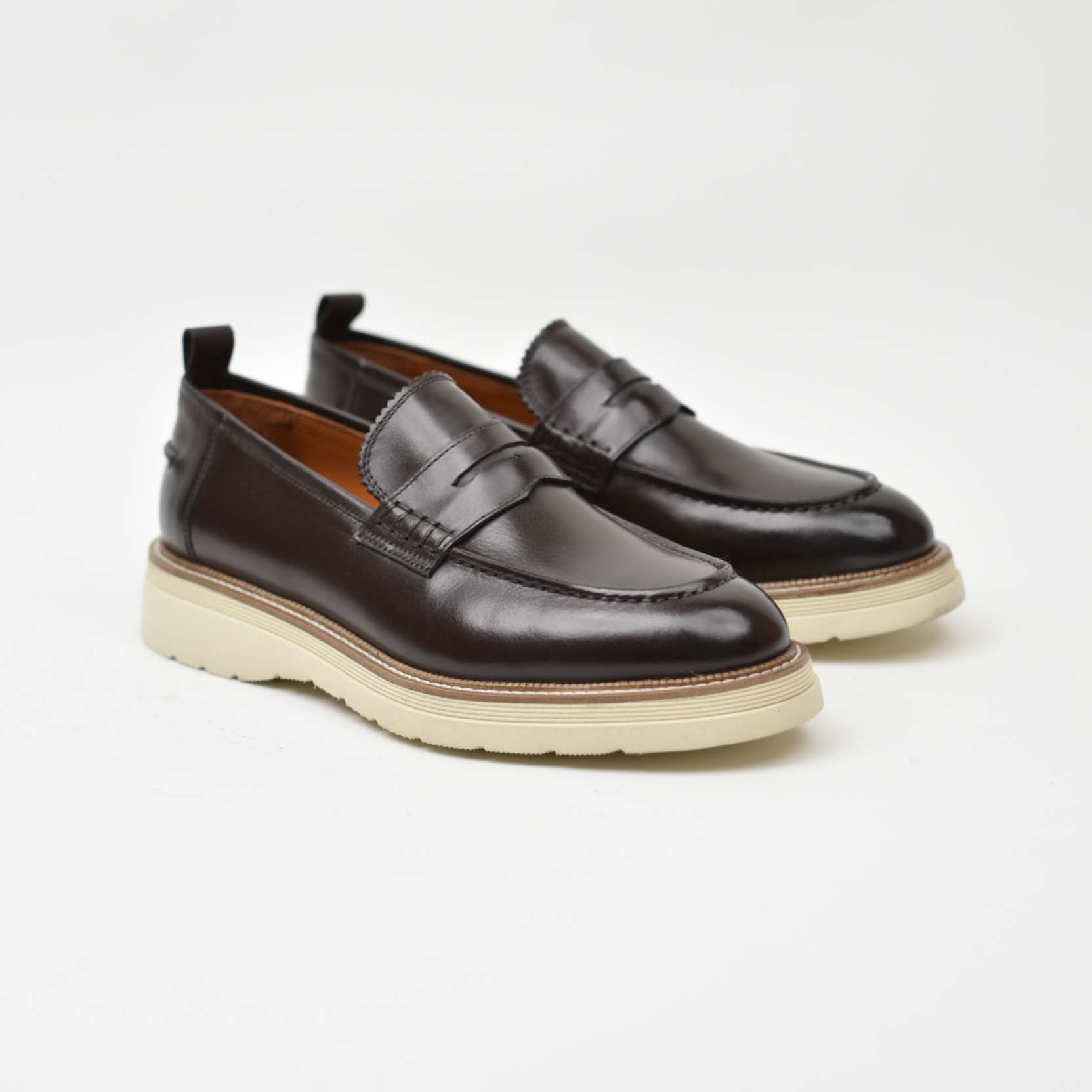 Penny Loafer-Cream Sole Brown 266-07K