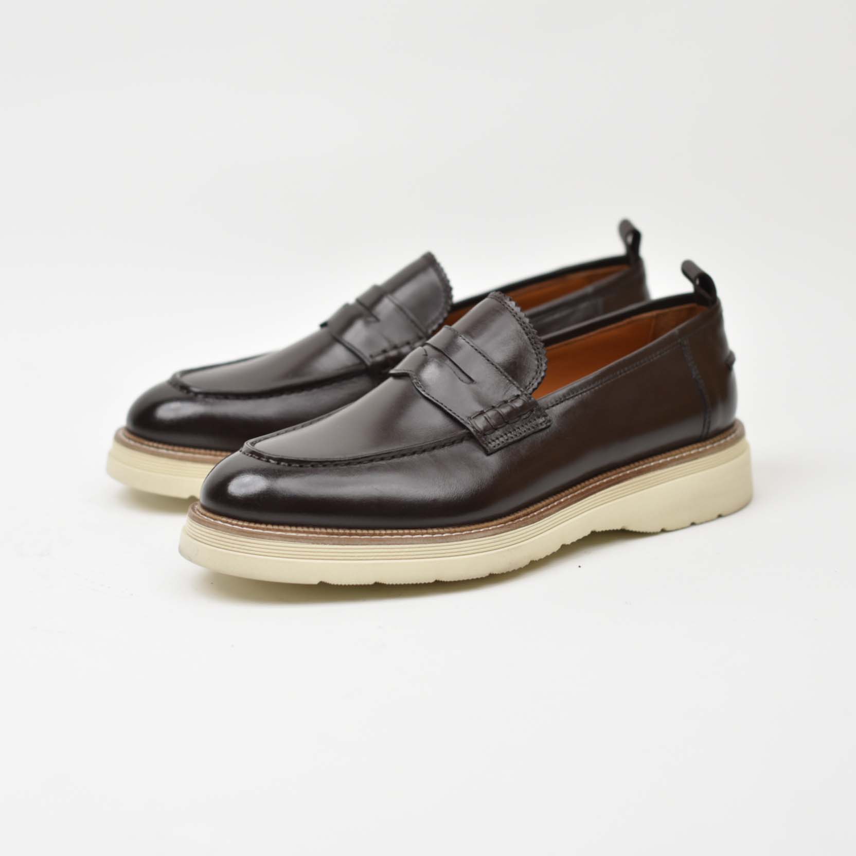 Penny Loafer-Cream Sole Brown 266-07K
