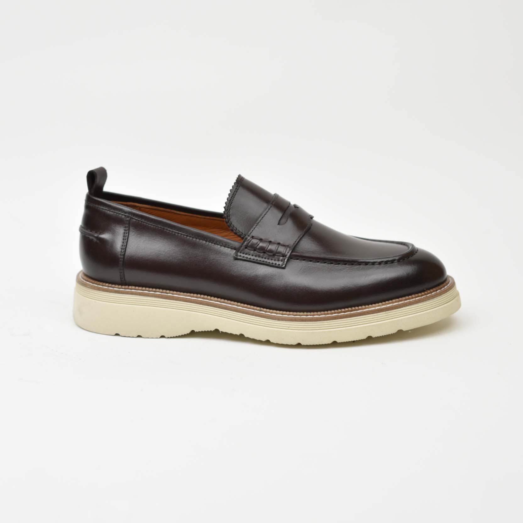Penny Loafer-Cream Sole Brown 266-07K