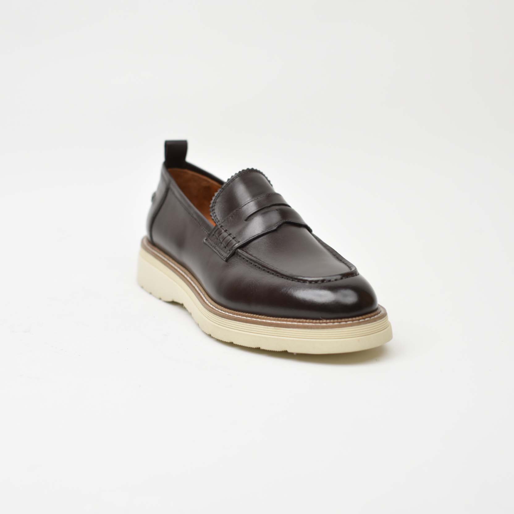 Penny Loafer-Cream Sole Brown 266-07K